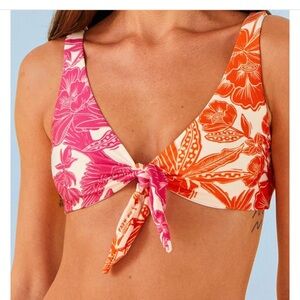 NWT FARM Rio Tropical Woodcut Bikini Top in Large